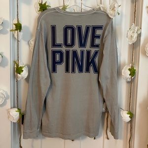 PINK Campus Pocket Long Sleeved Crew Shirt